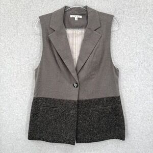 CABI Women Gray Tweed Trim Blazer‎ Vest Style 518 Business Casual